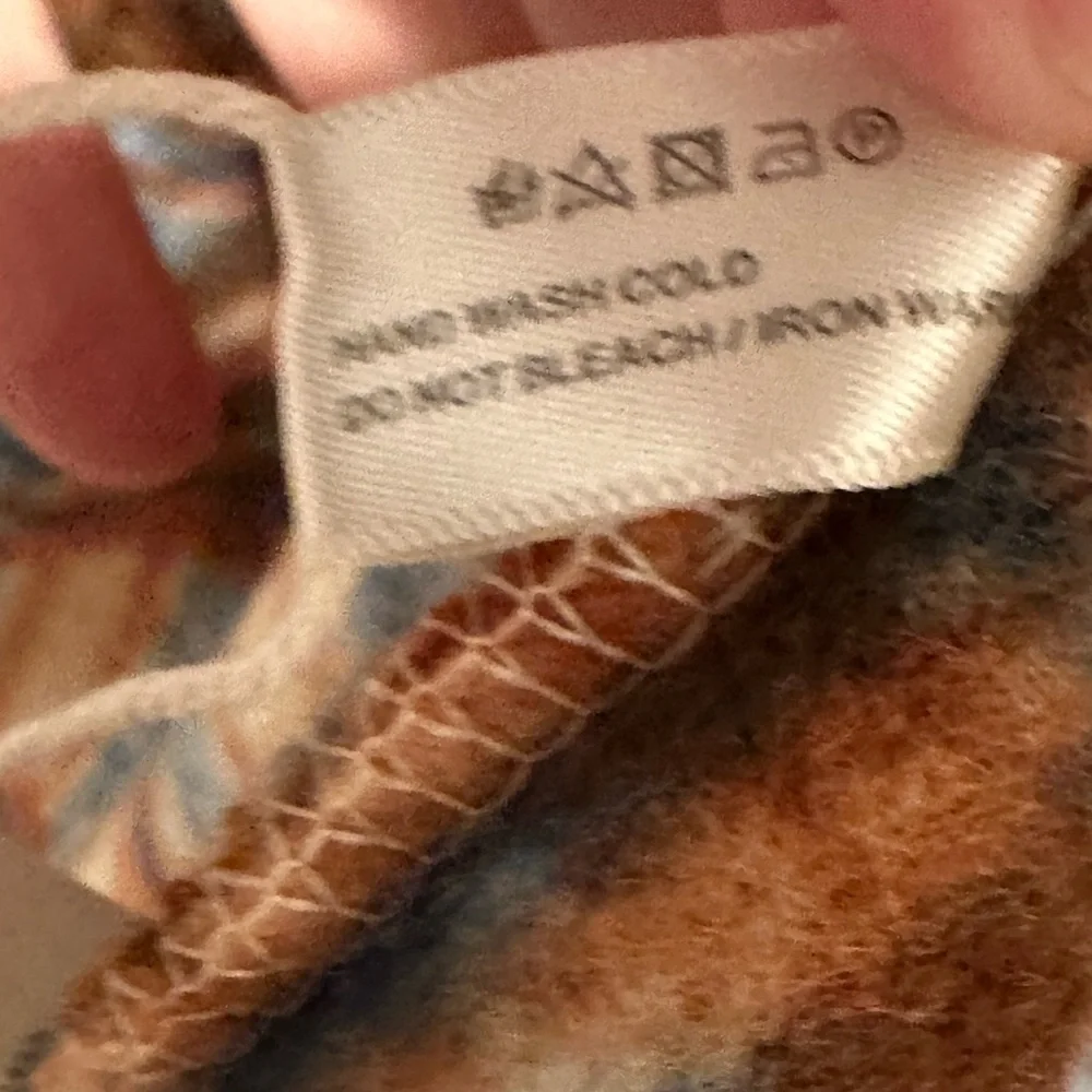 Women's Cape in Cream, Blue, and Orange/Caramel Plaid